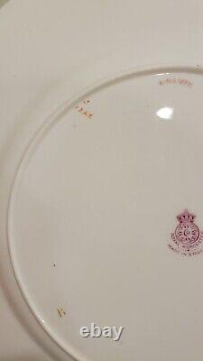 Set of 10 Royal Worcester Dinner Plates With Gold Scrollwork