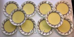 Set of 10 Royal Worcester Gold Rim Dessert Plates 8 1/2 Rare 1700s Caldwell