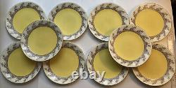 Set of 10 Royal Worcester Gold Rim Dessert Plates 8 1/2 Rare 1700s Caldwell