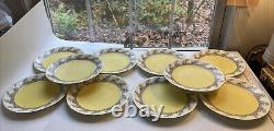 Set of 10 Royal Worcester Gold Rim Dessert Plates 8 1/2 Rare 1700s Caldwell