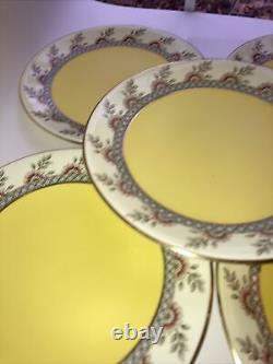 Set of 10 Royal Worcester Gold Rim Dessert Plates 8 1/2 Rare 1700s Caldwell