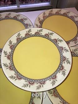 Set of 10 Royal Worcester Gold Rim Dessert Plates 8 1/2 Rare 1700s Caldwell