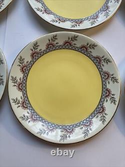 Set of 10 Royal Worcester Gold Rim Dessert Plates 8 1/2 Rare 1700s Caldwell