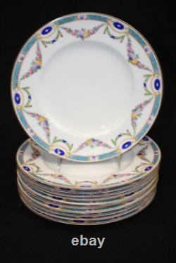Set of 11 Royal Worcester 1916 Edwardian Era Adam Style 9 1/4 Luncheon Plates