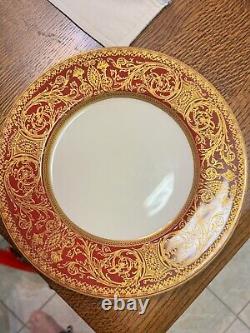 Set of 12 Gold Scroled made in England Plates 10 /2 inches. 1919 1927