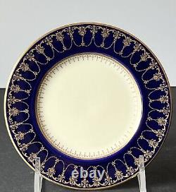 Set of 12 Royal Worcester Cobalt Blue & Gold Porcelain Plates 6 c. 1934-1942