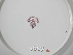 Set of 12 Royal Worcester W314 Dinner Plates Hand Painted Flower Gold Encrusted