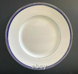 Set of 14 Royal Worcester Avalon Firenze Blue Rim 10.5 Dinner Plates