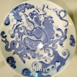 Set of 2 Royal Worcester Blue & White Dragon Tea Cup & Saucer c. 1938