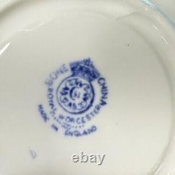 Set of 2 Royal Worcester Blue & White Dragon Tea Cup & Saucer c. 1938