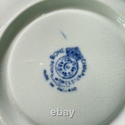 Set of 2 Royal Worcester Blue & White Dragon Tea Cup & Saucer c. 1938