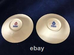Set of 2-Royal Worcester Fine Bone China Teacups & Saucers