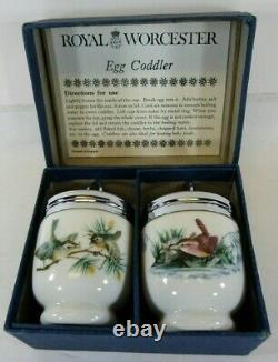 Set of 2 Vintage Egg Coddler 3 Tall Original Box Royal Worcester Porcelain