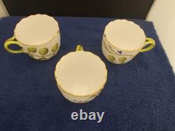 Set of 3 Royal Worcester Blind Earl (Raised, Multicolored) Cups
