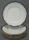 Set of 4 Grainger Royal Worcester Cobalt & Gold Gadrooned Edge 10 Inch Plates