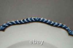 Set of 4 Grainger Royal Worcester Cobalt & Gold Gadrooned Edge 10 Inch Plates