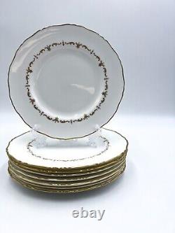 Set of (4) ROYAL WORCESTER china GOLD CHANTILLY pattern Luncheon Plate 9