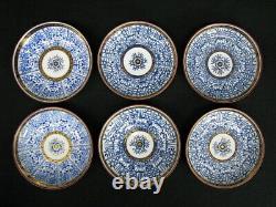 Set of 6 C. 1770 Dr. Wall Period Lily Pattern Coffee Cans & Saucers (112)