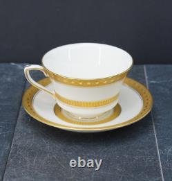 Set of 6 Royal Worcester Coronet Tea Cup Saucer Fine Bone China Gold Encrusted