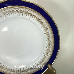 Set of 6 Royal Worcester Regency Cobalt Blue Regency Pattern Luncheon Plates 9.2