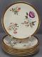 Set of 6 Royal Worcester With773 Hand Painted Floral Ivory Gold 9 1/8 Inch Plates