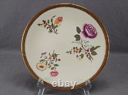 Set of 6 Royal Worcester With773 Hand Painted Floral Ivory Gold 9 1/8 Inch Plates