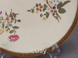 Set of 6 Royal Worcester With773 Hand Painted Floral Ivory Gold 9 1/8 Inch Plates