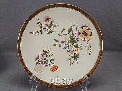 Set of 6 Royal Worcester With773 Hand Painted Floral Ivory Gold 9 1/8 Inch Plates