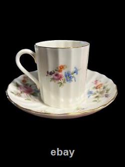 Set of 6 VTG Demitasse Espresso Cups & Saucers Royal Worcester Englush Bone Chin