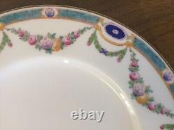 Set of 7 Antique Royal Worcester Dessert Plates Adam Style Flower Garland