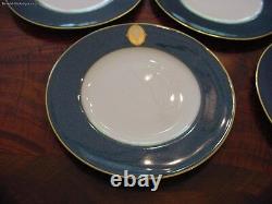 Set of 7 Superb Vintage Lapis Gold & Ivory Royal Worcester Dinner Plates