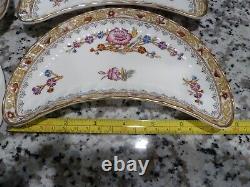 Set of 8 8 Royal Worcester China Crescent Snack Plates made in England