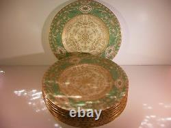Set of 8 Gold Encrusted Royal Worcester C2954 Cabinet Plates