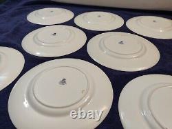 Set of 8 ROYAL WORCESTER (1926) Cobalt Blue & Gold 9 Luncheon Plates