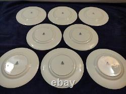 Set of 8 ROYAL WORCESTER (1926) Cobalt Blue & Gold 9 Luncheon Plates