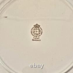 Set of 8 Royal Worcester England Regency Blue Dinner Plates 10 7/8 EUC