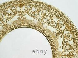 Set of 8 Royal Worcester Gold Harewood Pattern Gilded Dinner Plates 10.5 NICE