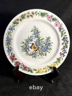 Set of 8! Royal Worcester Herbs Dinner Plates-Butterfly Rosemary-10 in. VGUC