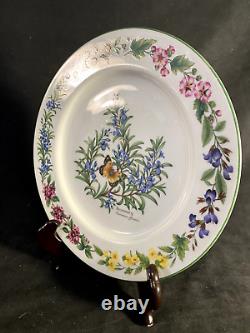 Set of 8! Royal Worcester Herbs Dinner Plates-Butterfly Rosemary-10 in. VGUC