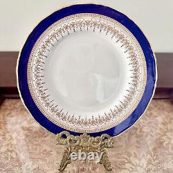 Set of 8 Royal Worcester Regency Blue Salad or Dessert Plates 8 Made in England