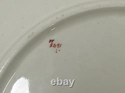 Set of 8 Royal Worcester Soup Bowl Plate Cobalt Blue Band Gold Rim 10 inch 5491