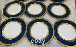 Set of 9 1926 Blue & Gold ROYAL WORCESTER Bread/Butter Plates 6, RARE