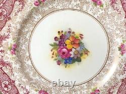 Set of 9 Royal Worcester England 10&5/8 Dinner Plates Macys N. Y. Floral Center