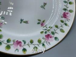 Set of Four (4) Royal Worcester 9 Luncheon Plates Pink Roses Green Vine W7473