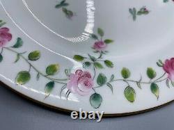 Set of Four (4) Royal Worcester 9 Luncheon Plates Pink Roses Green Vine W7473