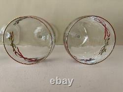 Set of Four (4) Royal Worcester Holly Ribbons Wine Glasses with Box