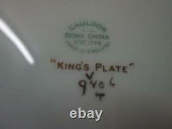 Set of Six (6) Royal Cauldon Kings Plate White Grape & Vine 8 1/8 Salad Plates