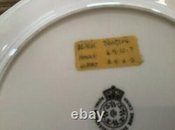 Set of Twelve (12) Royal Worcester Black WithGold Dragon Luncheon Plates EUC
