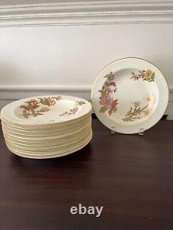 Set12 Royal Worcester 9.75 Gilded Plates Soup Bowls for Ovington Bros, c. 1885