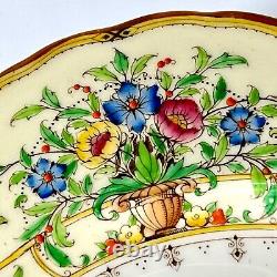 Six Rare 1929 Royal Worcester Riviera Square Enamelled Salad Plates, Exclnt Cond